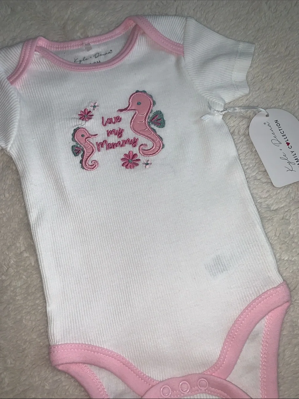 NWT Kyle & Deena 3pc Seahorse Ocean Life Set 6-9w/ Matching Bow Headband